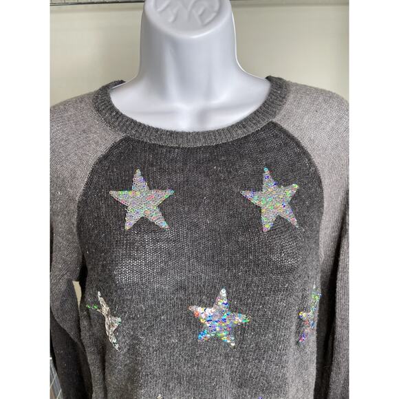 Wildfox White Label Star Gazer Gray Ombré Sequin Sweater Size S Boho Glam Indie - Picture 4 of 11